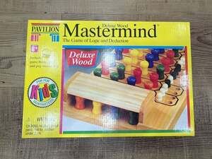 RARE VTG 1992 Pavilion Deluxe Wood Mastermind Logic Game NEW OPEN BOX